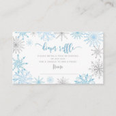 Blauwe zilversneeuwvlokken, luierraffel informatiekaartje (Voorkant)