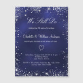 Blauwe zilvervogel verlenging huwelijksuitnodiging (Voorkant)