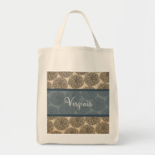 Blauwe Zinnia-Canvas tas