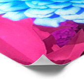  Blauwe Zinnia in de Paarse zomertuin Poster (Hoek)