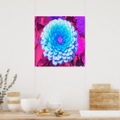  Blauwe Zinnia in de Paarse zomertuin Poster (Keuken)