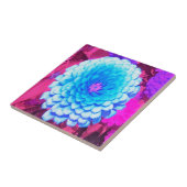  Blauwe Zinnia in de Paarse zomertuin Tegeltje (Zijkant)