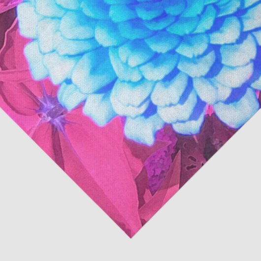 Blauwe Zinnia in de Paarse zomertuin Tissuepapier (Detail)