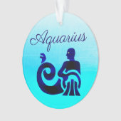 Blauwe Zodiac-teken Waterman Paarse Horoscoop Ornament (voorkant)