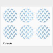 Blauwe zoemenpootsticker ronde sticker (Vel)