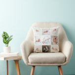 blauwe , zoete donut 1 verjaardag multi foto kussen<br><div class="desc">schattige blauwe donut eerste verjaardagfoto collage. Modern ontwerp van scripttekst. Een deel van een collectie.</div>