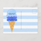 Blauwe zoete ijsje op de eerste verjaardag briefkaart (Achterkant)