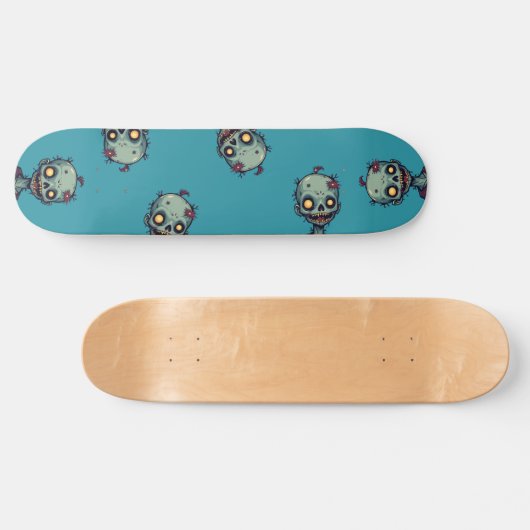 Blauwe zombie persoonlijk skateboard (Horizontaal)