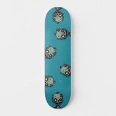 Blauwe zombie persoonlijk skateboard (Voorkant)