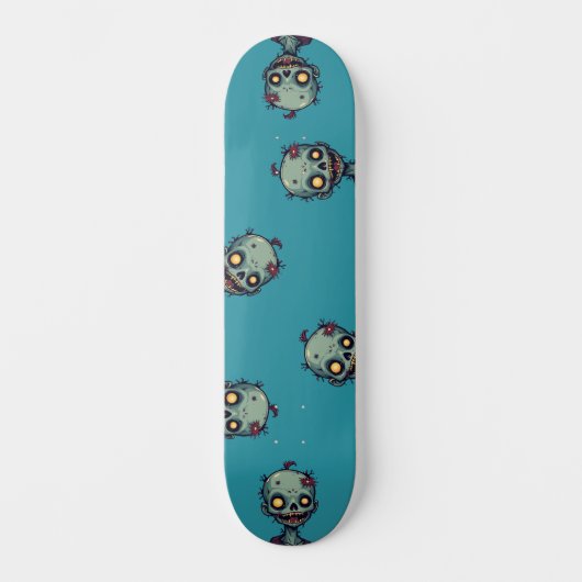 Blauwe zombie persoonlijk skateboard (Voorkant)