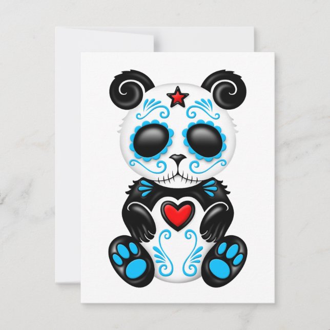 Blauwe Zombie Sugar Panda over wit (Voorkant)