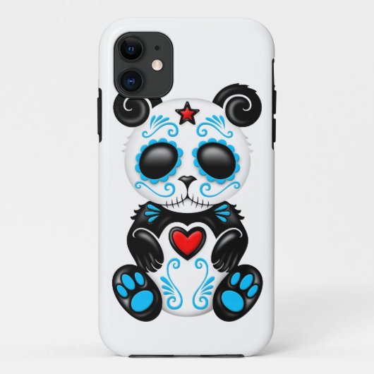 Blauwe Zombie Sugar Panda over wit Case-Mate iPhone Case (Achterkant)