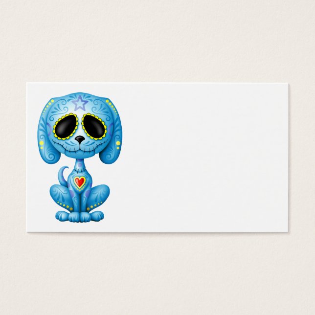 Blauwe Zombie Sugar Puppy Visitekaartjes (Voorkant)