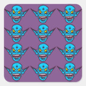 blauwe zombie - troll - stickers (Voorkant)