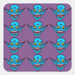blauwe zombie - troll - stickers