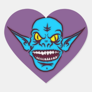 blauwe zombie - troll - stickers