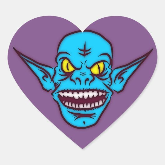 blauwe zombie - troll - stickers (Voorkant)