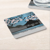 Blauwe zomer Azië Kartonnen Onderzetters (Schuin)