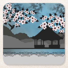 Blauwe zomer Azië Kartonnen Onderzetters