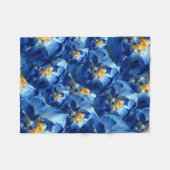 Blauwe Zomer, Blauwe Rozen Bloemen Fleece Deken (Voorkant (Horizontaal))