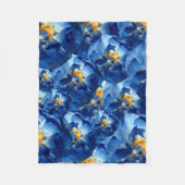 Blauwe Zomer, Blauwe Rozen Bloemen Fleece Deken (Voorkant)