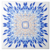 Blauwe zomer kustbloemen print tegeltje (Voorkant)