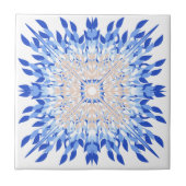 Blauwe zomer kustbloemen print tegeltje (Voorkant)