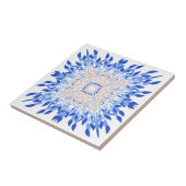 Blauwe zomer kustbloemen print tegeltje (Zijkant)