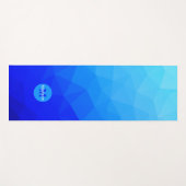 Blauwe zomer zee geometrisch mesh patroon Monogram Yogamat (Voorkant (horizontaal))