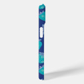 Blauwe zomeraardbeienpatroon Case-Mate iPhone case (Achterkant / Rechts)