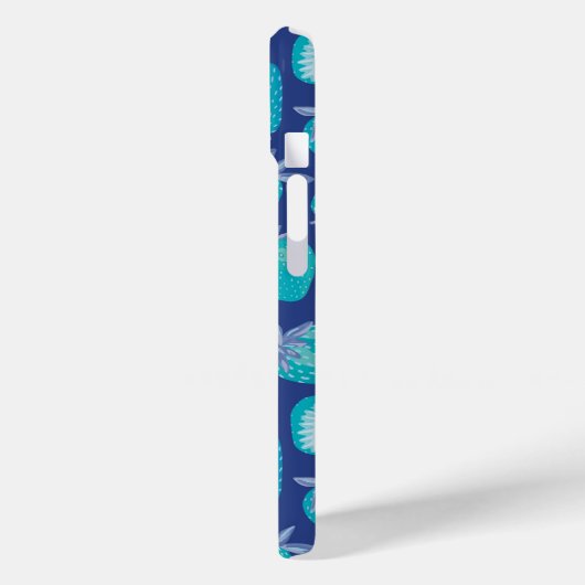 Blauwe zomeraardbeienpatroon Case-Mate iPhone case (Achterkant / Links)