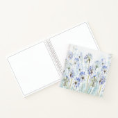 Blauwe zomerbloemen waterverf schets notitieboek (Binnen)