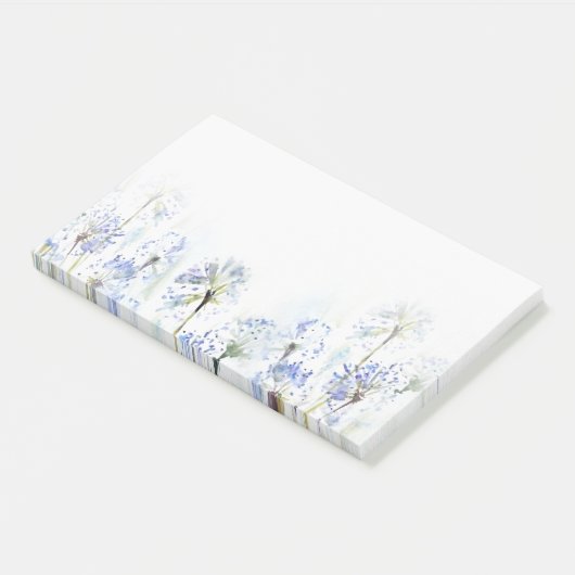 Blauwe zomerbloemen waterverf schets post-it® notes (Schuin)