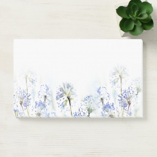 Blauwe zomerbloemen waterverf schets post-it® notes (Kantoor)