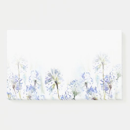 Blauwe zomerbloemen waterverf schets post-it® notes (Voorkant)