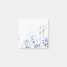 Blauwe zomerbloemen waterverf schets post-it® notes
