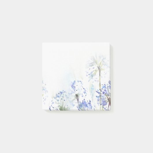 Blauwe zomerbloemen waterverf schets post-it® notes (Voorkant)