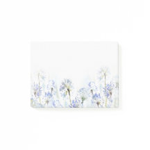 Blauwe zomerbloemen waterverf schets