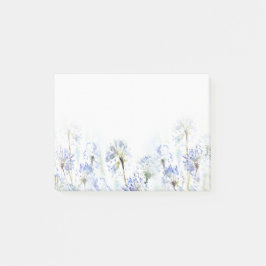Blauwe zomerbloemen waterverf schets post-it® notes