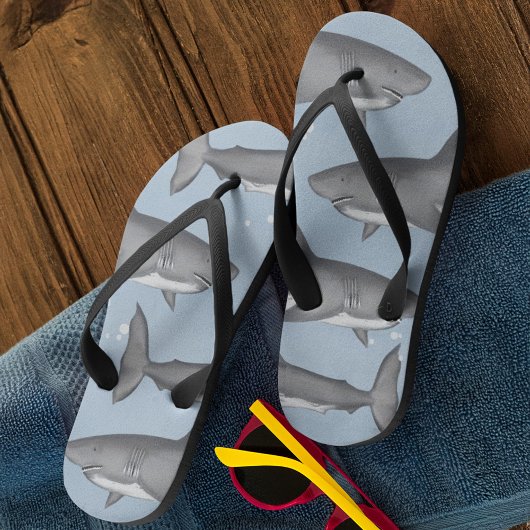 Blauwe zomerhaaien koel patroon teenslippers