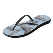 Blauwe zomerhaaien koel patroon teenslippers (Schuin)