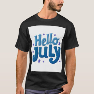 Blauwe zomerlettering grafisch voor T-shirts, T-shirt