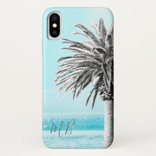 Blauwe zomerpalm Ocean Seaside Beach Case-Mate iPhone Case (Achterkant)
