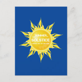 Blauwe zomerzonnewende de langste dag van het jaar briefkaart