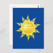 Blauwe zomerzonnewende de langste dag van het jaar briefkaart (Voorkant / Achterkant)