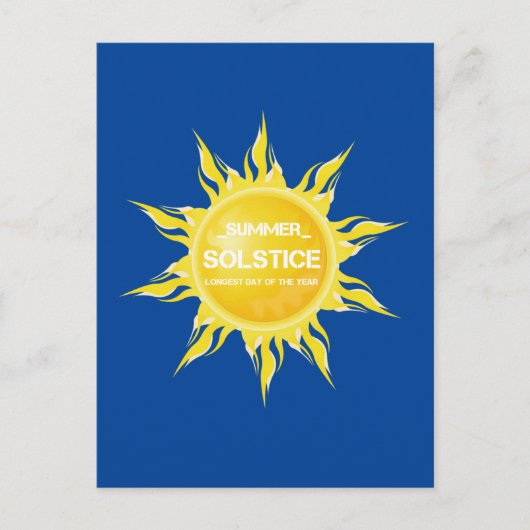 Blauwe zomerzonnewende de langste dag van het jaar briefkaart (Voorkant)