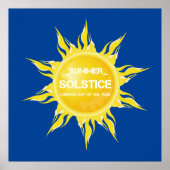 Blauwe zomerzonnewende de langste dag van het jaar poster (Voorkant)