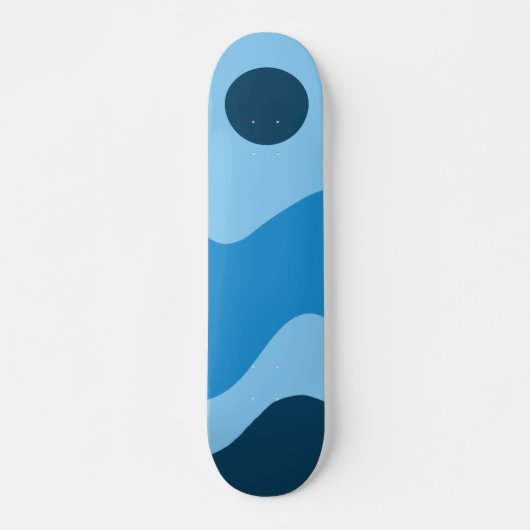 Blauwe zon en halve golfpijp skateboard (Voorkant)