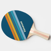 Blauwe Zon Gestreept met Naam Tafeltennisbatje (Zijkant)