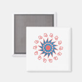 Blauwe zon magneet (Voorkant / Achterkant)